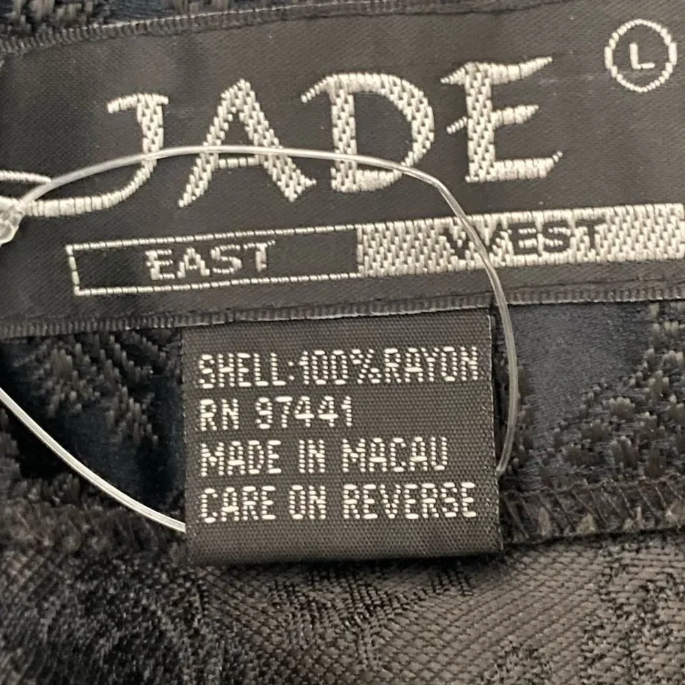 JADE East West Black/Silver Textured Mini Skirt. Size Large.